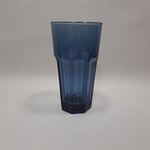 Libbey Duratuff Gibraltar Dusky Blue Cooler Glass 16oz Vintage